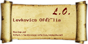 Levkovics Ofélia névjegykártya